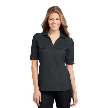 Port Authority ®  Ladies Oxford Pique Double Pocket Polo. L557