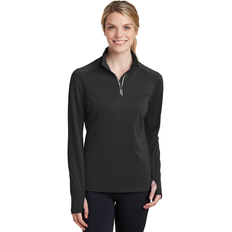 Sport-Tek ®  Ladies Sport-Wick ®  Textured 1/4-Zip Pullover.  LST860